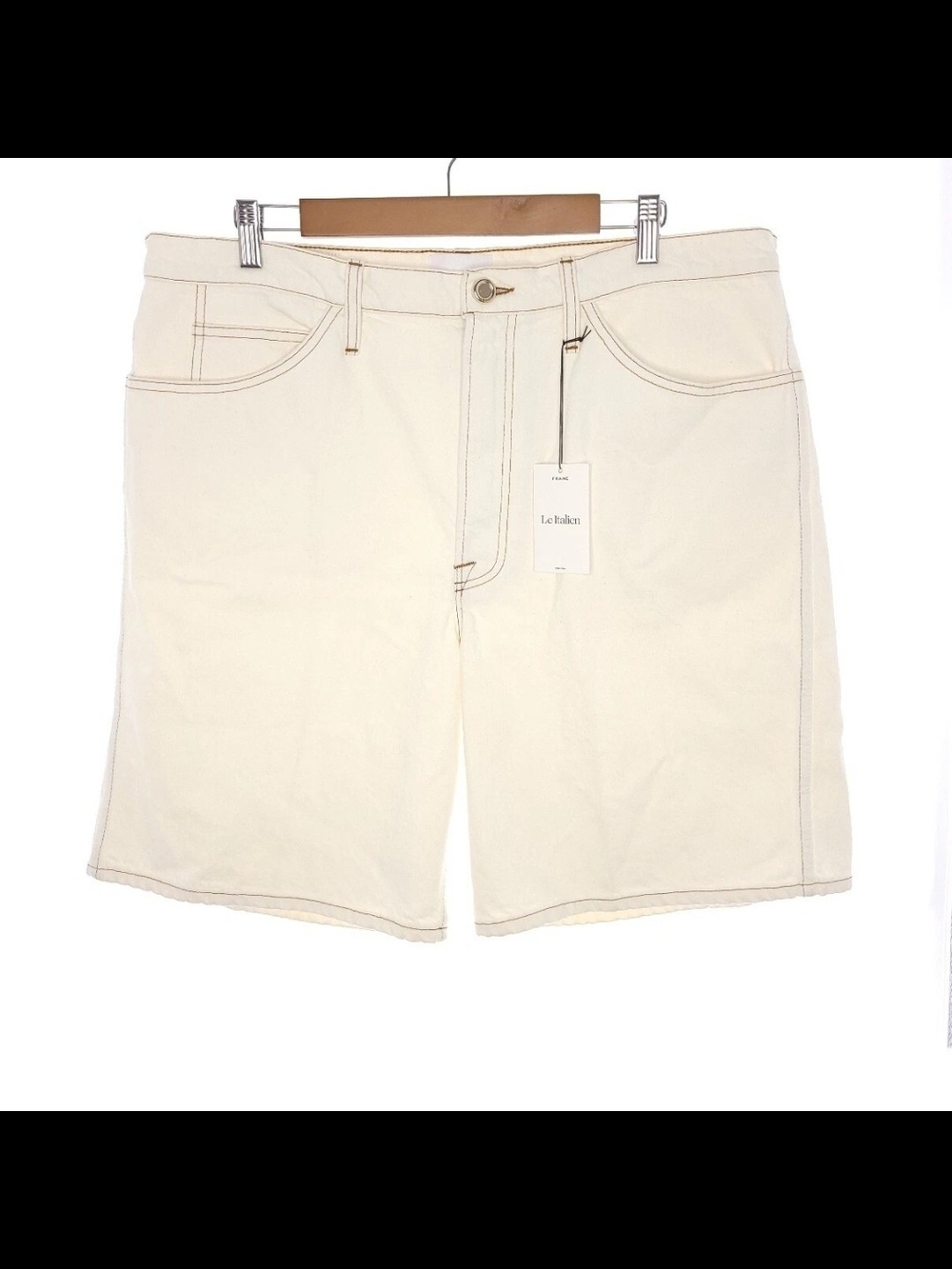 Frame Le Italien Womens Bermuda Shorts Size 34 Off White Solid